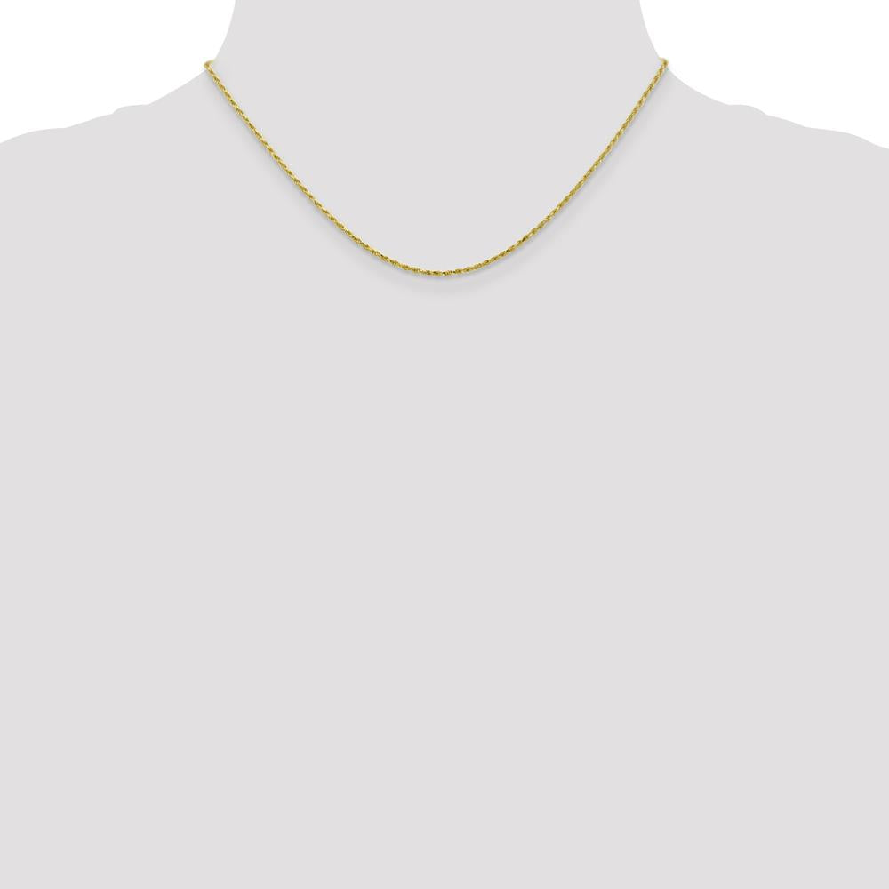 10K Yellow Gold 16" Diamond-Cut Rope Chain - 1.3mm Width