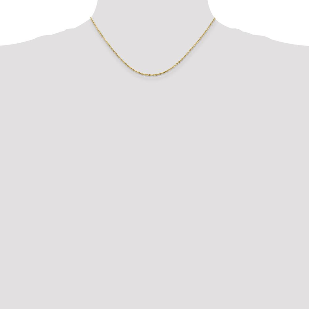 10K Yellow Gold 16" Diamond-Cut Rope Chain - 1.5mm Width
