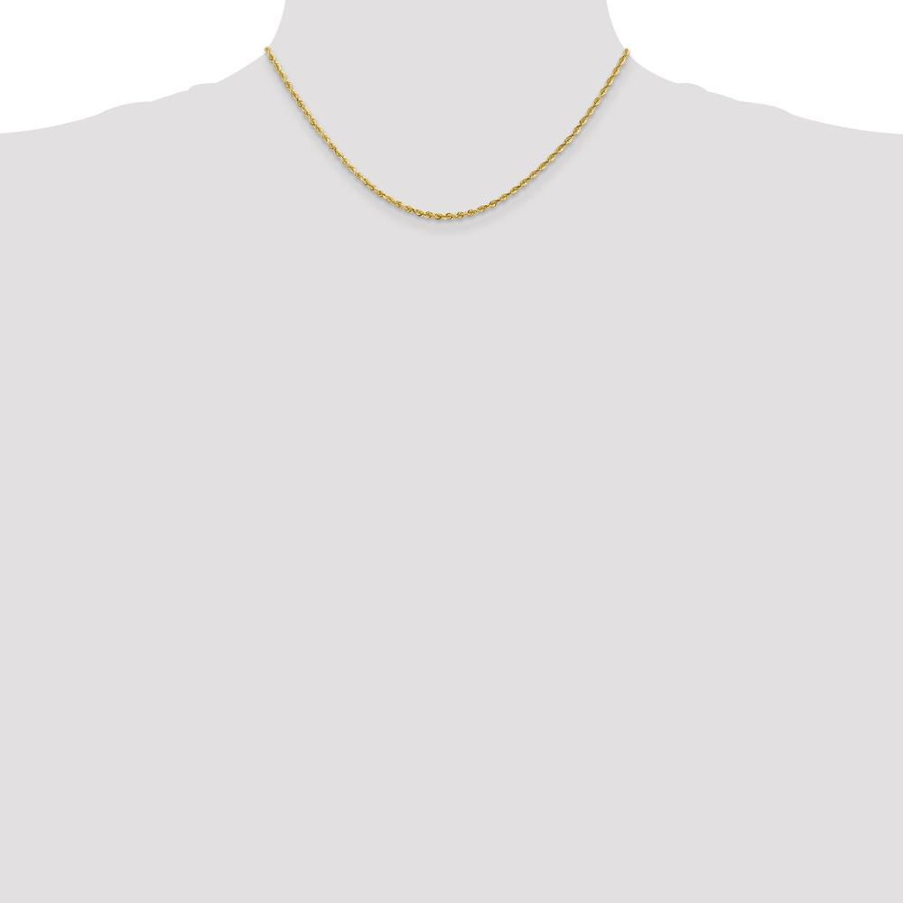10K Yellow Gold 16" Diamond-Cut Rope Chain - 2.25mm Width