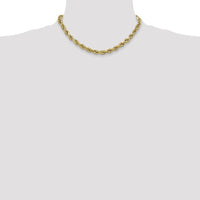 10K Yellow Gold 16" Diamond-Cut Rope Chain - 4.9mm Width