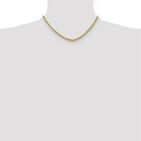 10K Yellow Gold 16" Diamond-Cut Rope Chain Necklace - 3.75mm Width