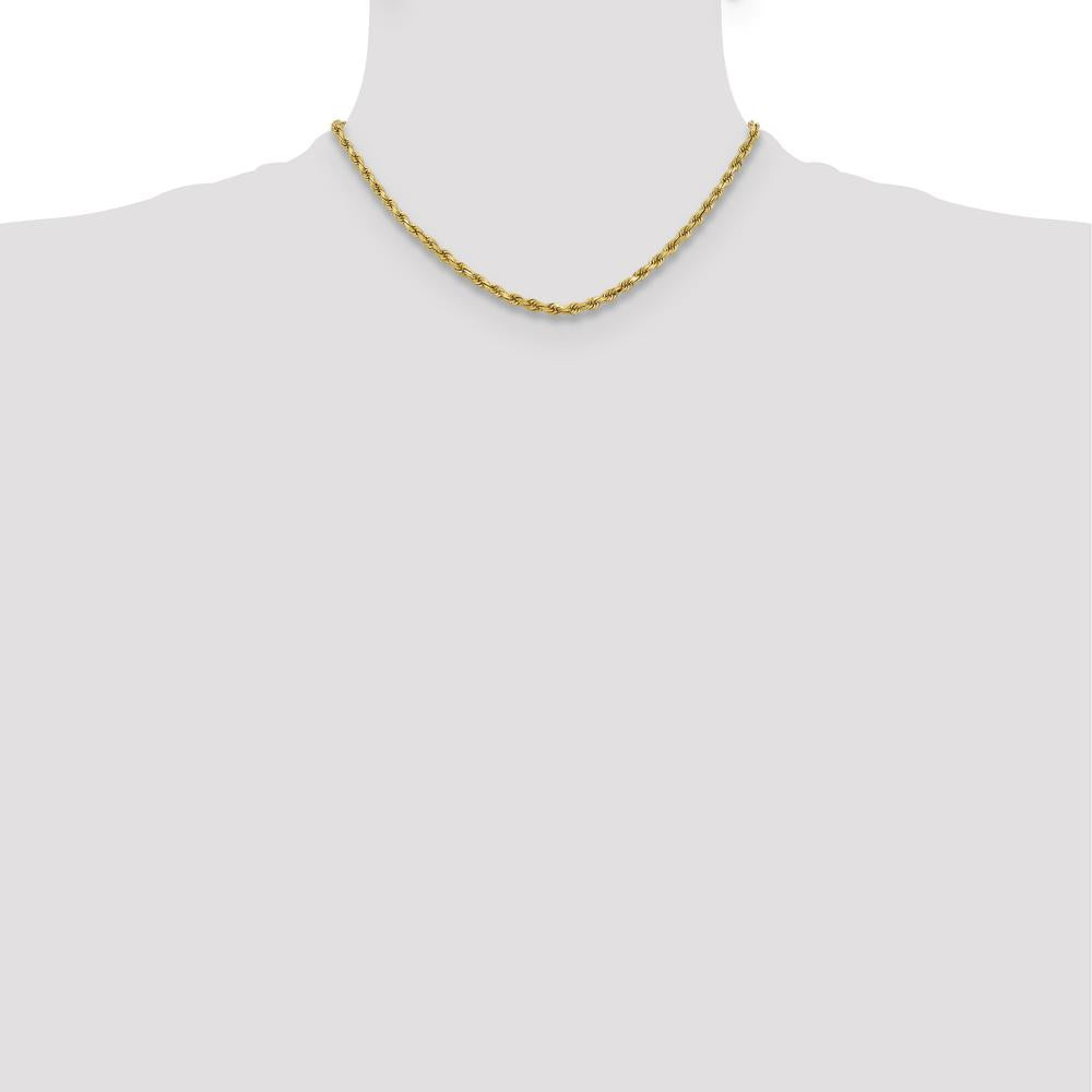 10K Yellow Gold 16" Diamond-Cut Rope Chain Necklace - 3.75mm Width
