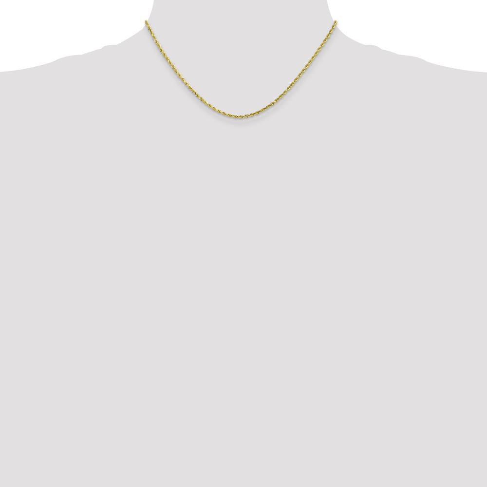 10K Yellow Gold 16" Diamond-cut Rope Necklace - 2mm Width