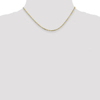 10K Yellow Gold 16" Diamond-Cut Round Open Link Cable Chain - 2.2mm Width