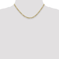 10K Yellow Gold 16" Figaro Chain Necklace - 4.2mm Width