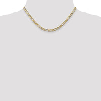 10K Yellow Gold 16" Figaro Chain with Polished Finish - 5.35mm Width