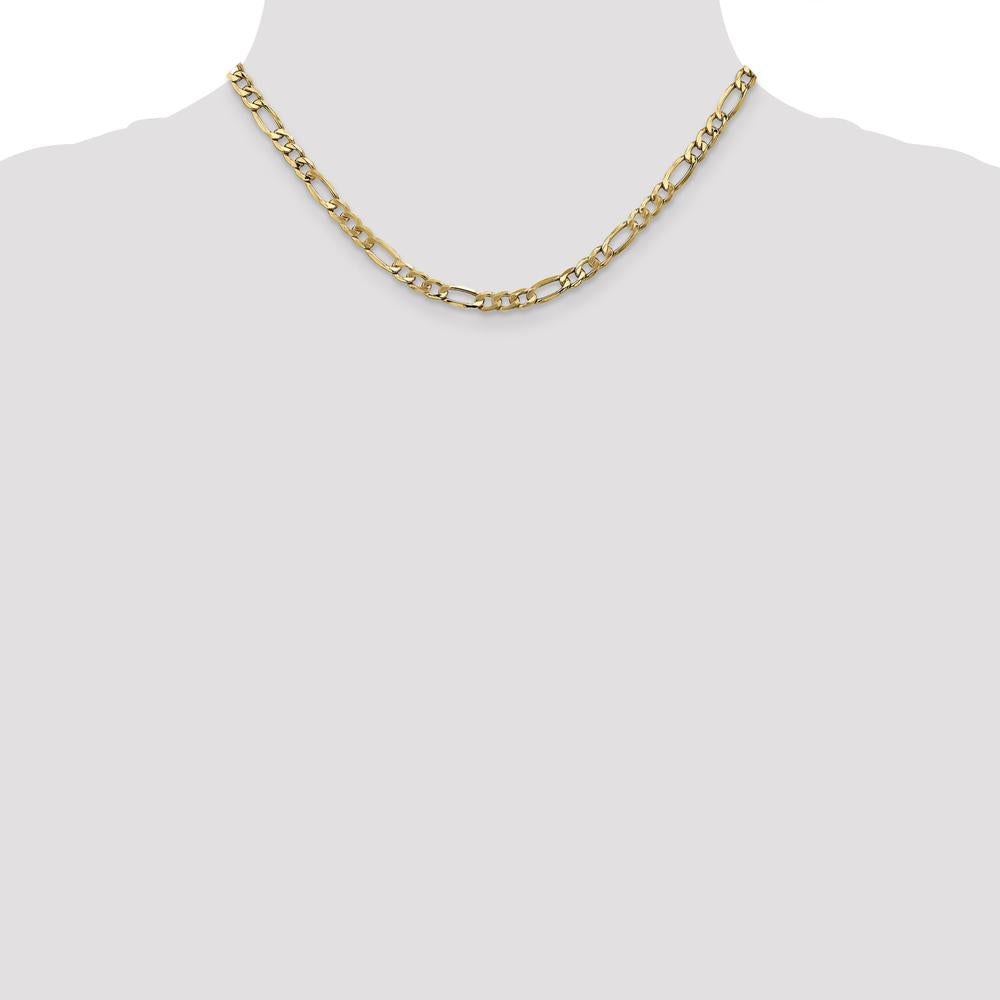 10K Yellow Gold 16" Figaro Chain with Polished Finish - 5.35mm Width