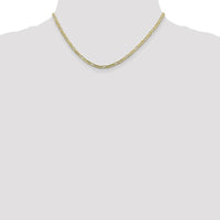 10K Yellow Gold 16" Flat Figaro Chain Necklace - 3mm Width