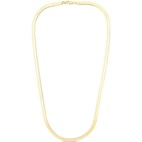 10K Yellow Gold 16" Herringbone Chain Necklace - 3.8mm Width by Orozza Fine Jewelry