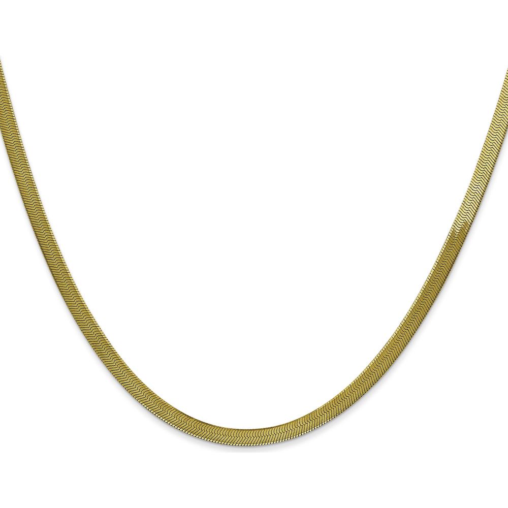 10K Yellow Gold 16" Herringbone Chain Necklace - 3mm Width