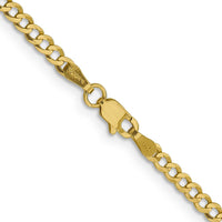 10K Yellow Gold 16" Lightweight Flat Cuban Chain - 3.1mm Width