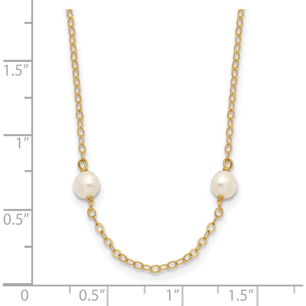 10K Yellow Gold 16" Necklace with 8 Freshwater Cultured Pearls, 4-5mm