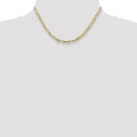 10K Yellow Gold 16" Polished Concave Open Figaro Chain - 4mm Width