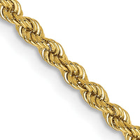 10K Yellow Gold 16" Regular Rope Chain Necklace - 2.25mm Width