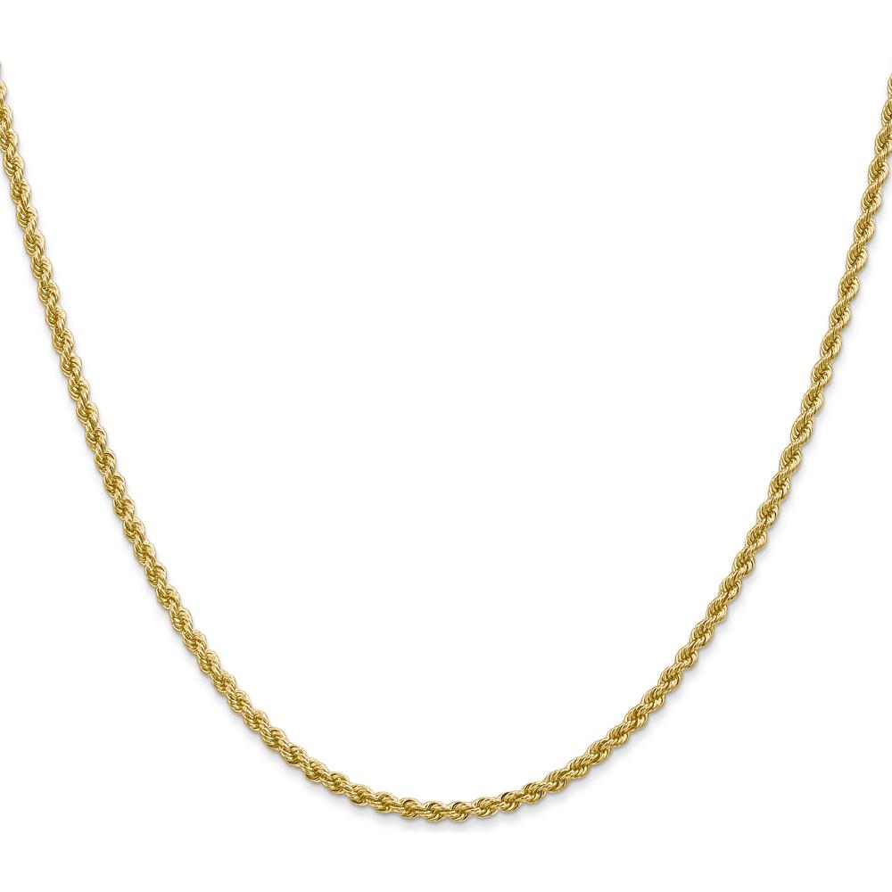 10K Yellow Gold 16" Regular Rope Chain Necklace - 2.25mm Width