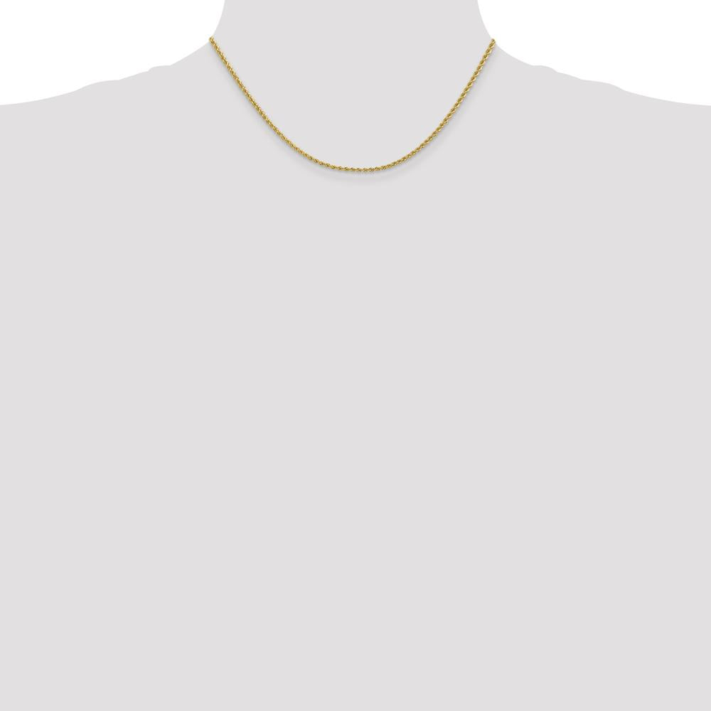 10K Yellow Gold 16" Regular Rope Chain Necklace - 2.25mm Width