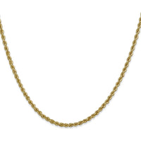 10K Yellow Gold 16" Rope Chain Necklace - 2.5mm Width