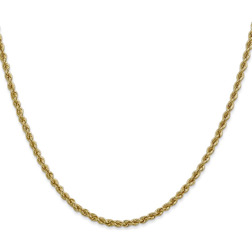 10K Yellow Gold 16" Rope Chain Necklace - 2.5mm Width