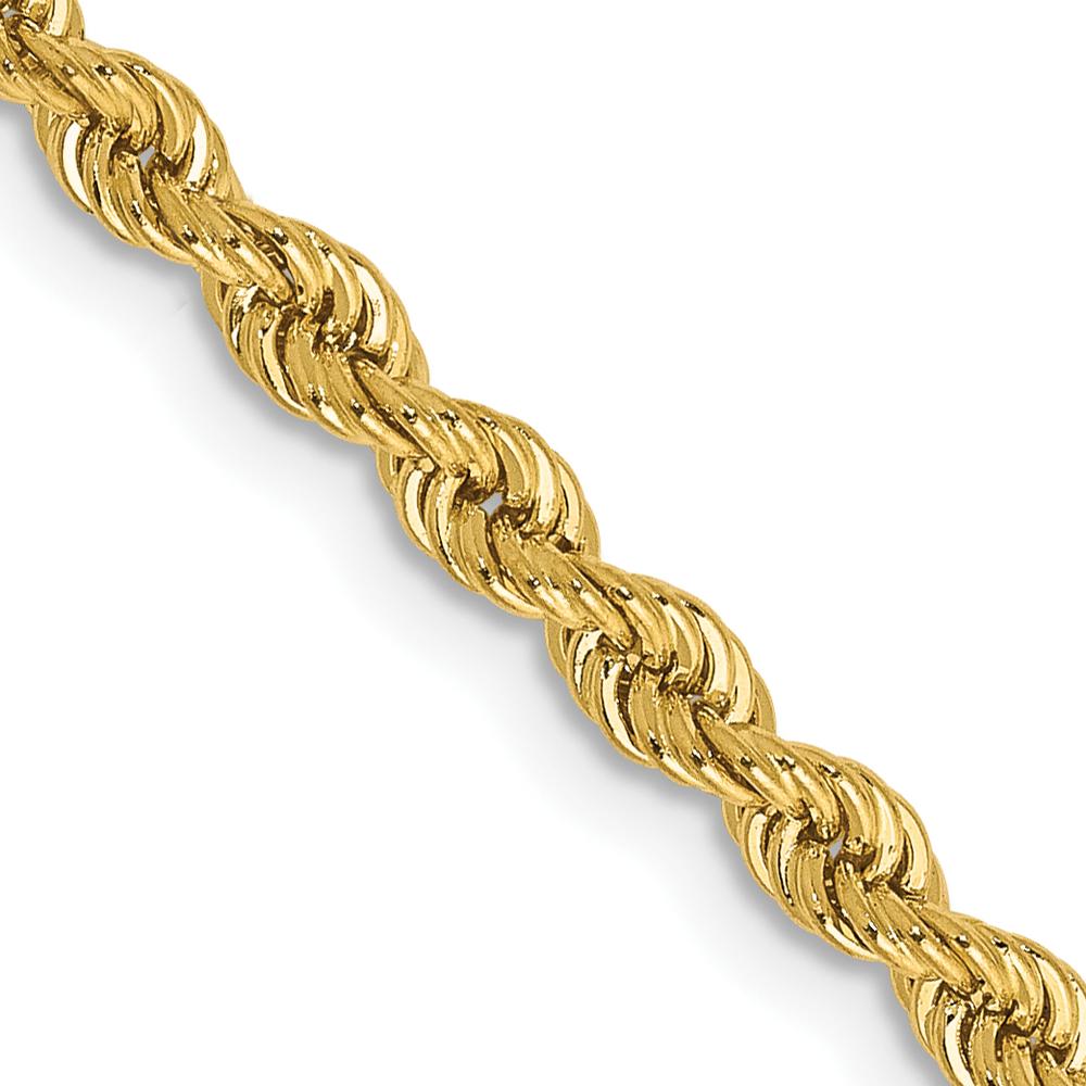 10K Yellow Gold 16" Rope Chain Necklace - 2.75mm Width