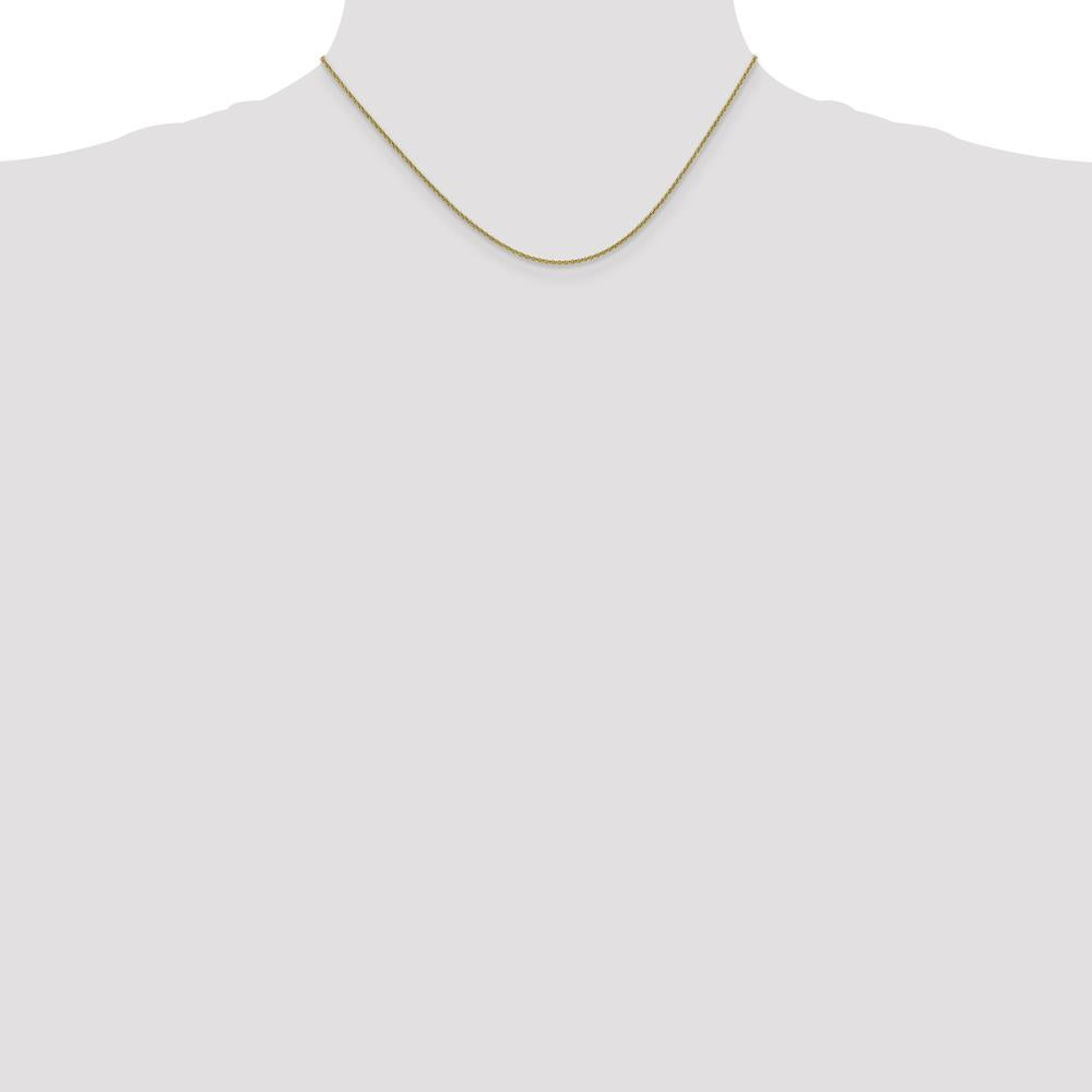 10K Yellow Gold 16" Round Open Link Cable Chain Necklace - 1.4mm Width