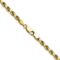 10K Yellow Gold 16" Semi-Solid Diamond-Cut Rope Chain - 3.5mm Width