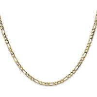 10K Yellow Gold 16" Semi-Solid Figaro Chain - 3.5mm Width