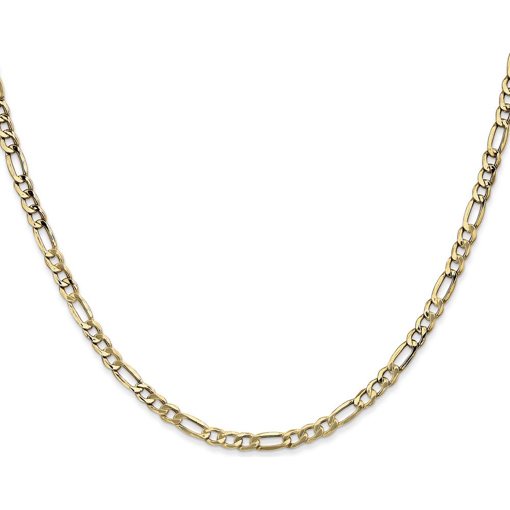 10K Yellow Gold 16" Semi-Solid Figaro Chain - 3.5mm Width