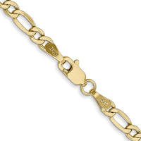 10K Yellow Gold 16" Semi-Solid Figaro Chain - 3.5mm Width