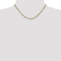 10K Yellow Gold 16" Semi-Solid Figaro Chain - 3.5mm Width