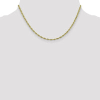 10K Yellow Gold 16" Semi-Solid Rope Chain Necklace - 2.8mm Width