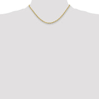 10K Yellow Gold 16" Semi-Solid Rope Chain Necklace - 3.5mm Width