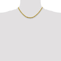10K Yellow Gold 16" Semi-Solid Rope Chain Necklace - 4.25mm Width