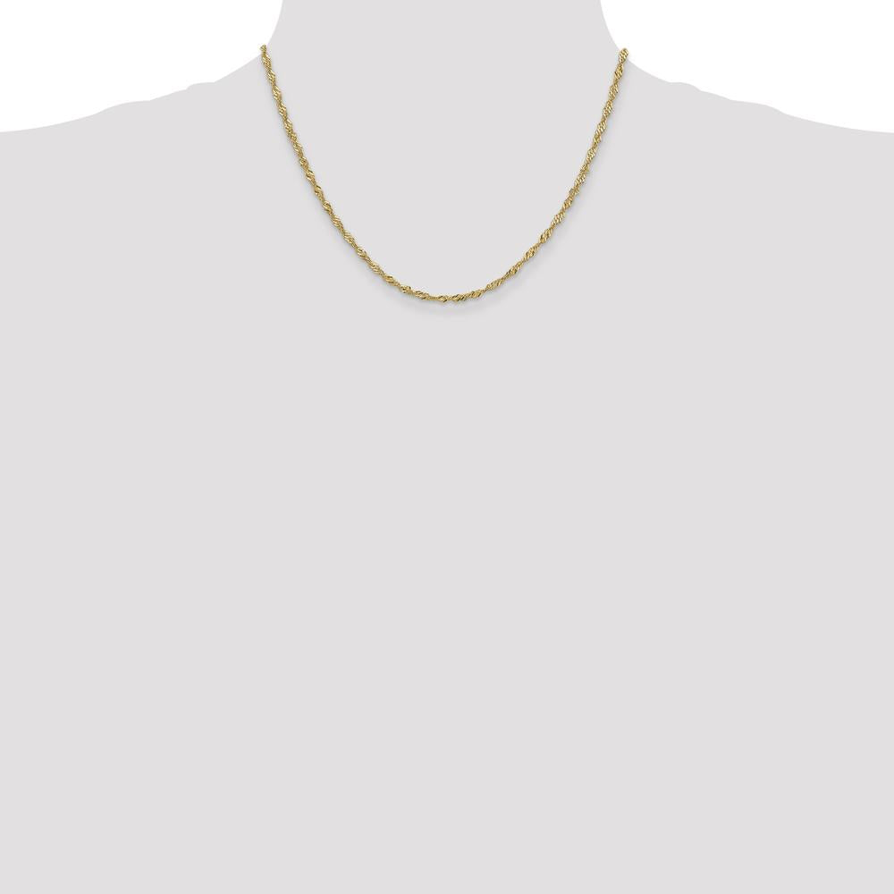 10K Yellow Gold 16" Singapore Chain - 2mm Width
