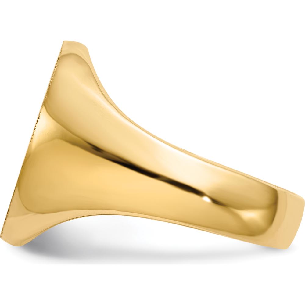 10K Yellow Gold 17.5x14.0mm Closed Back Men's Signet Ring with Polished & Brushed Finish