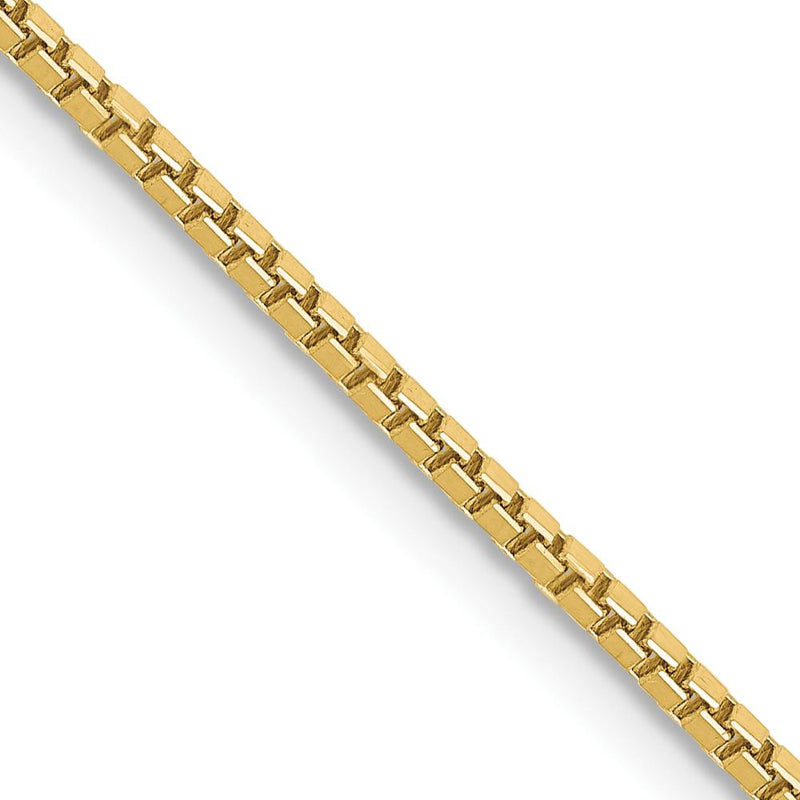 10K Yellow Gold 18" 1.3mm Box Chain Necklace - Polished Finish