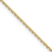 10K Yellow Gold 18" 1.4mm Diamond-Cut Round Open Link Cable Chain Necklace