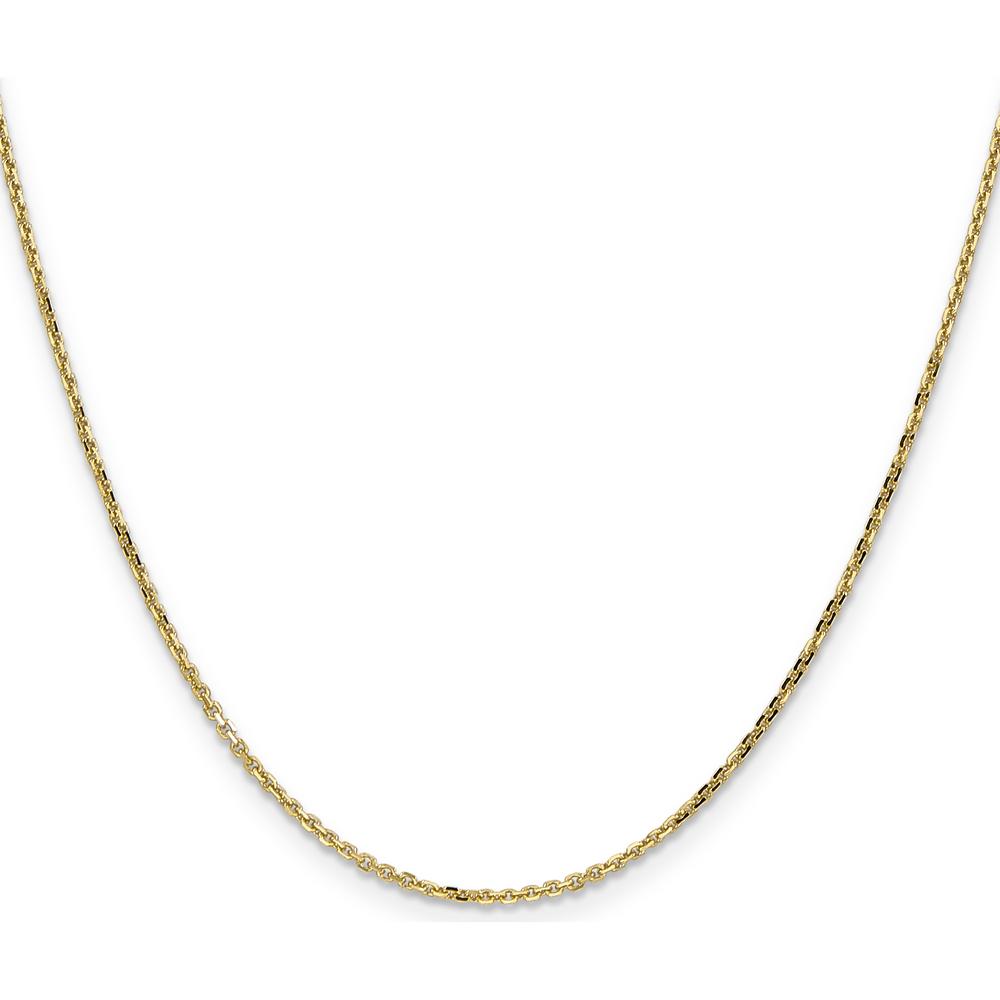 10K Yellow Gold 18" 1.4mm Diamond-Cut Round Open Link Cable Chain Necklace