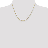 10K Yellow Gold 18" 1.4mm Diamond-Cut Round Open Link Cable Chain Necklace