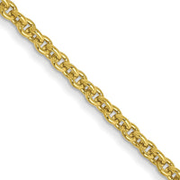 10K Yellow Gold 18" 1.4mm Round Open Link Cable Chain Necklace
