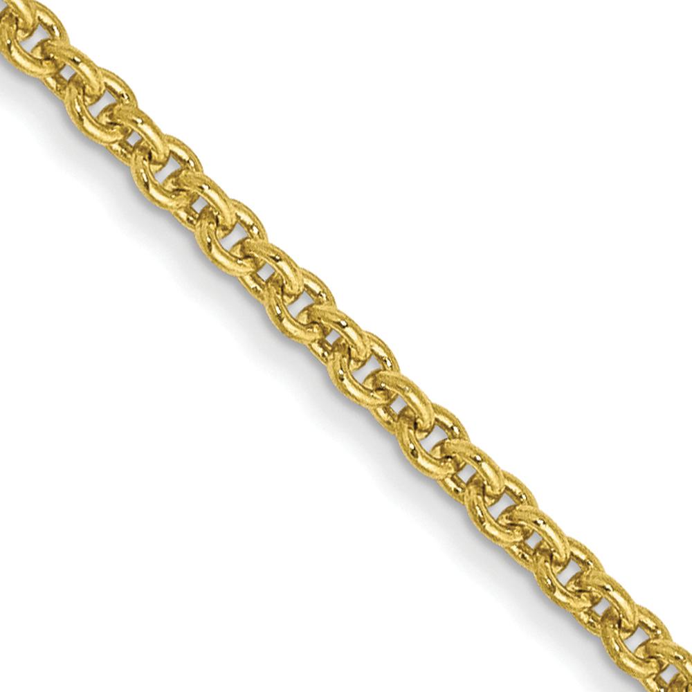 10K Yellow Gold 18" 1.4mm Round Open Link Cable Chain Necklace