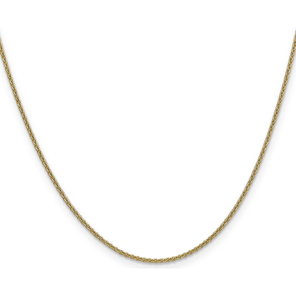 10K Yellow Gold 18" 1.4mm Round Open Link Cable Chain Necklace