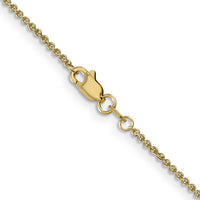 10K Yellow Gold 18" 1.4mm Round Open Link Cable Chain Necklace