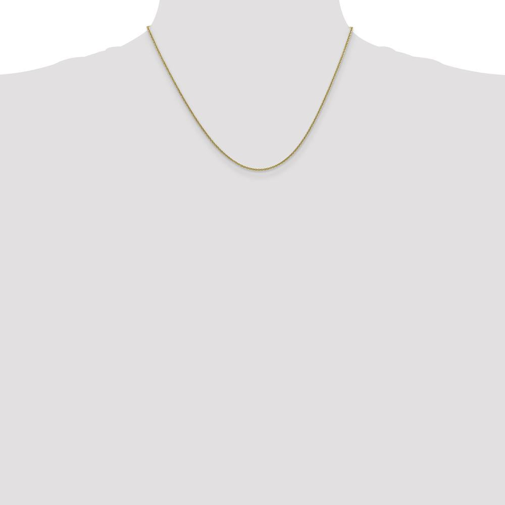 10K Yellow Gold 18" 1.4mm Round Open Link Cable Chain Necklace
