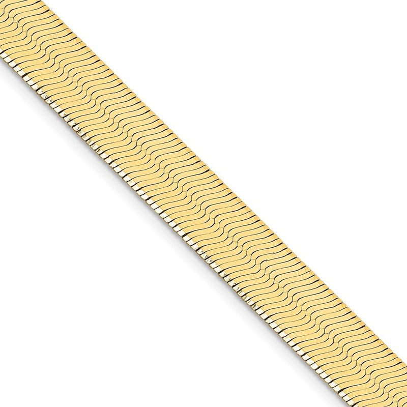 10K Yellow Gold 18" 10mm Herringbone Chain with Polished Finish and Lobster Clasp