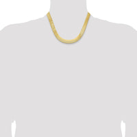10K Yellow Gold 18" 10mm Herringbone Chain with Polished Finish and Lobster Clasp