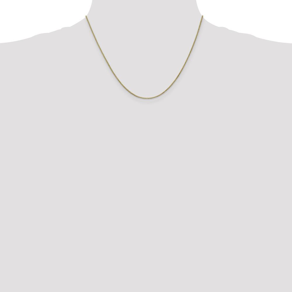 10K Yellow Gold 18" 1mm Box Chain with Polished Finish - Elegant Minimalist Necklace