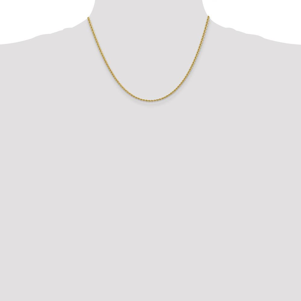 10K Yellow Gold 18" 2.25mm Rope Chain Necklace - Solid Gold Handmade Design