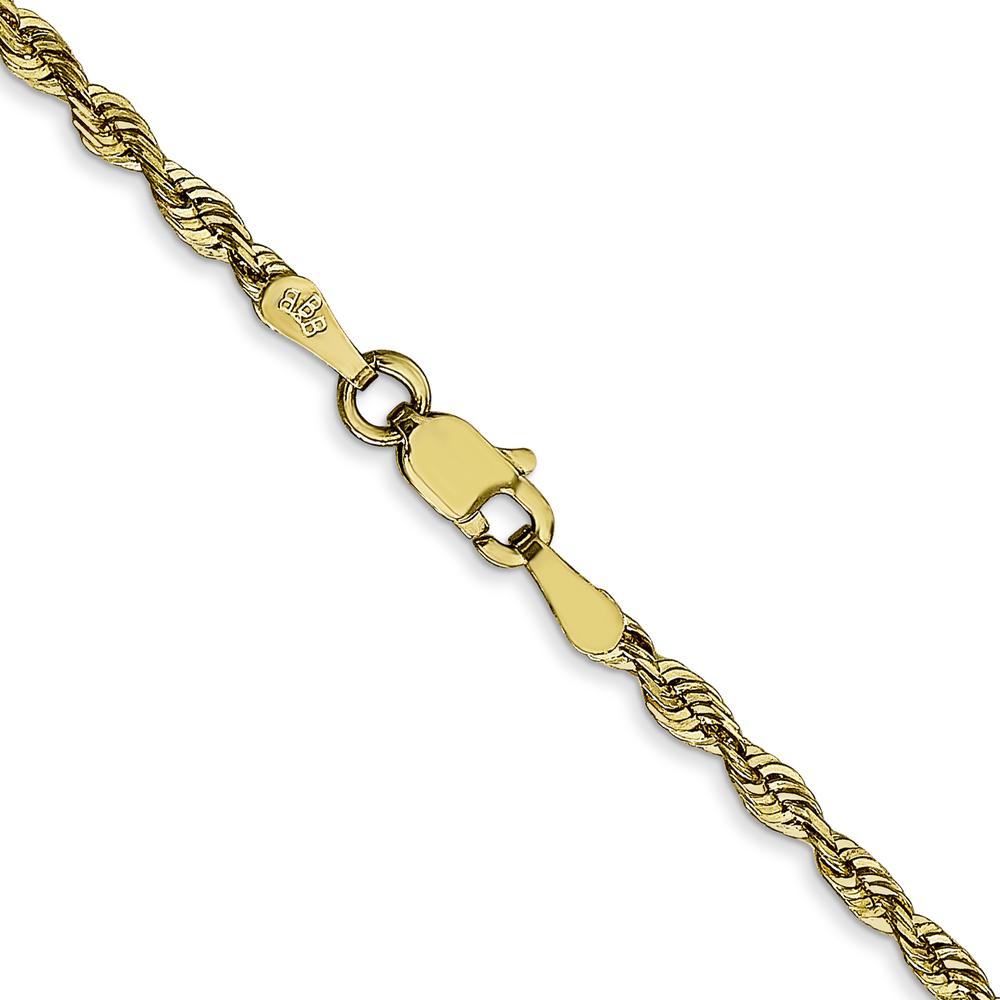 10K Yellow Gold 18" 2.5mm Extra-Light Diamond-Cut Rope Chain