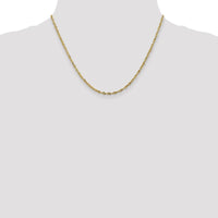 10K Yellow Gold 18" 2.5mm Extra-Light Diamond-Cut Rope Chain
