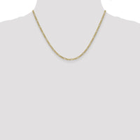 10K Yellow Gold 18" 2.5mm Semi-Solid Figaro Chain with Polished Finish